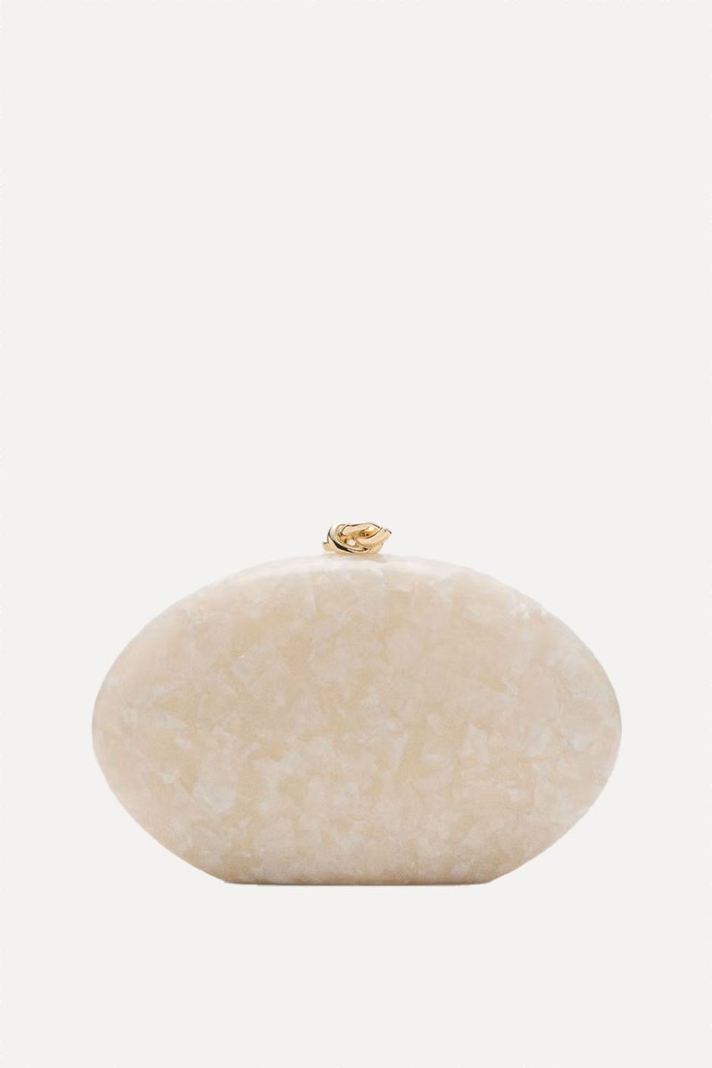 Pearl-Effect Clutch Bag