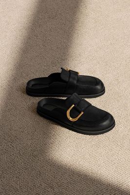 Gabine Buckled Leather Loafer Mules from Charles & Keith