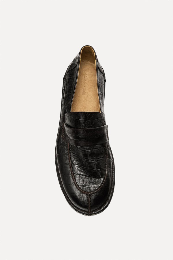 Mock Croc Embossed Loafers from Massimo Dutti