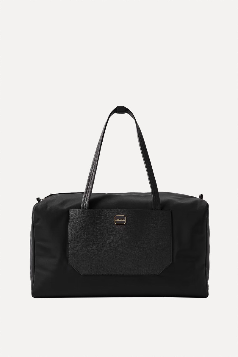 Sage Textured Leather-Trimmed Shell Duffle Bag from Khaite