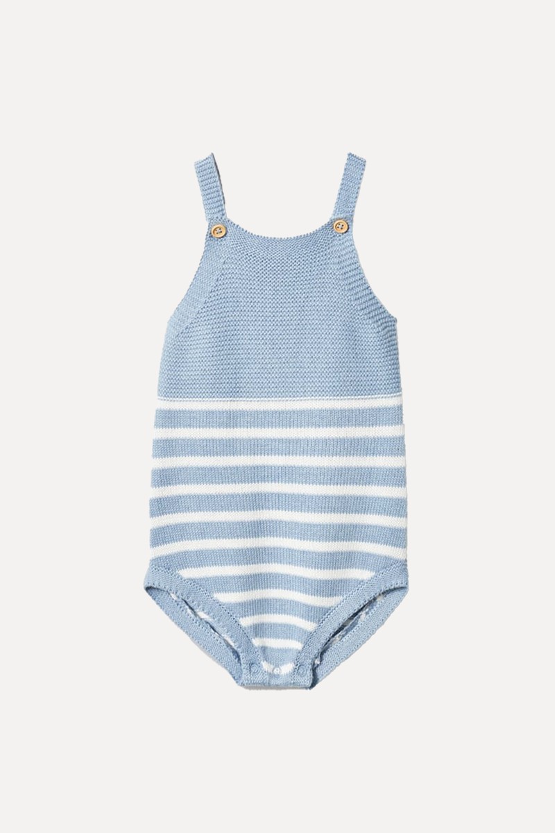 Striped Cotton One-Piece Suit from Mango