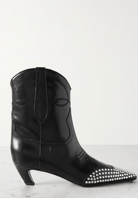 Dallas Crystal-Embellished Leather Ankle Boots from Khaite