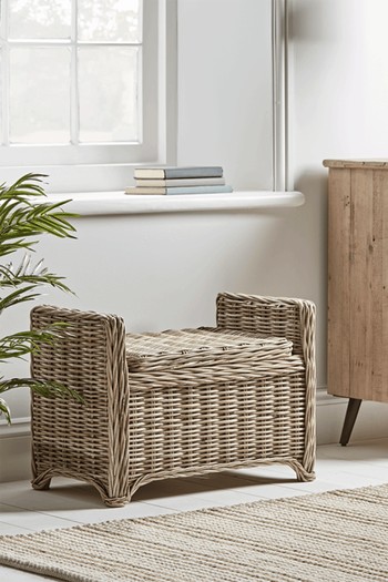 Round Rattan Storage Bench from Cox & Cox