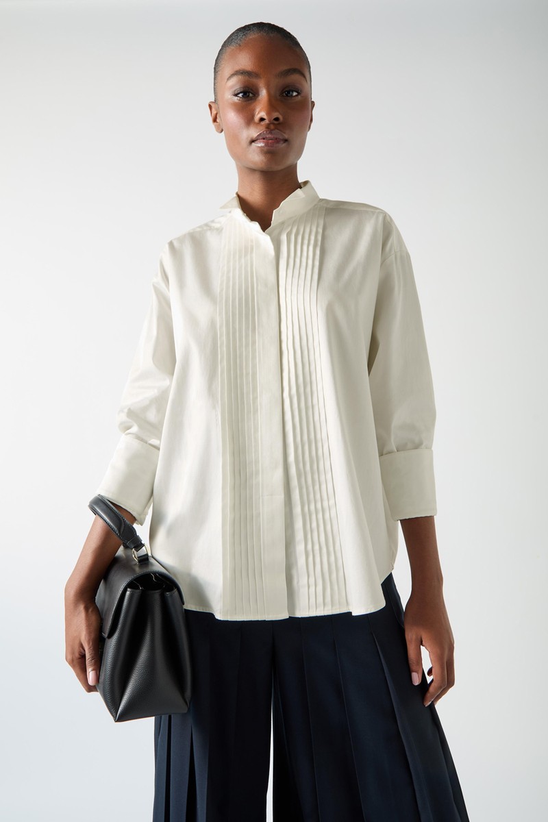 Colette Cotton Pleat Front Cotton Shirt from LK Bennett