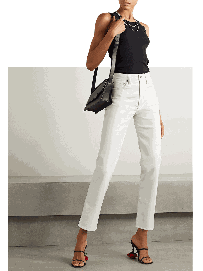 90s Pinch Waist Recycled Leather Blend Straight Leg Pant, £420 | Agolde