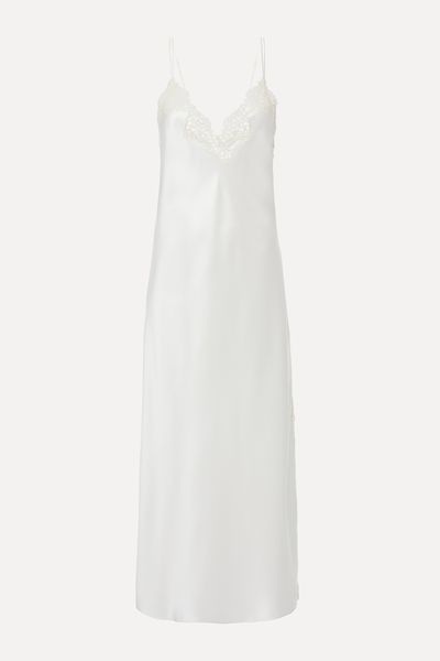 Silk Long Nightgown With Macramé from La Perla