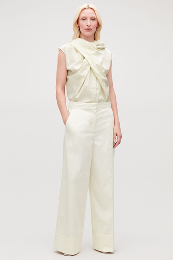 Wide-Leg Cotton Organic Trousers from Cos