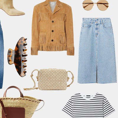 How To Wear A Denim Midi Skirt