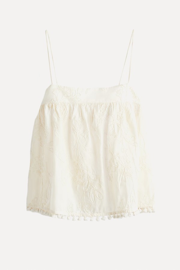 Embroidered Strappy Top