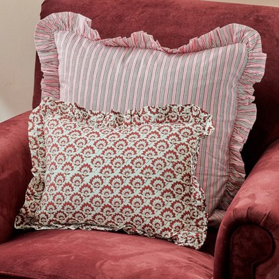 Large Hand Block Filled Cotton Cushion from Huddle