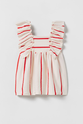 Striped Dress With Ruffles