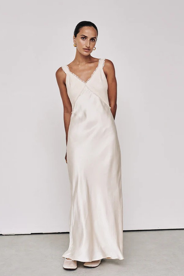 Elias Satin Linen Midi Dress from Dissh