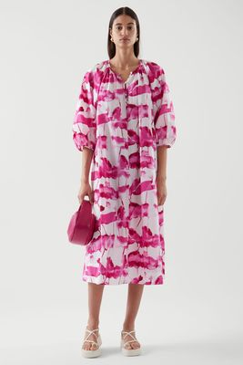 Printed Puff-Sleeve Dress from COS