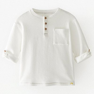 Textured Henley T-shirt