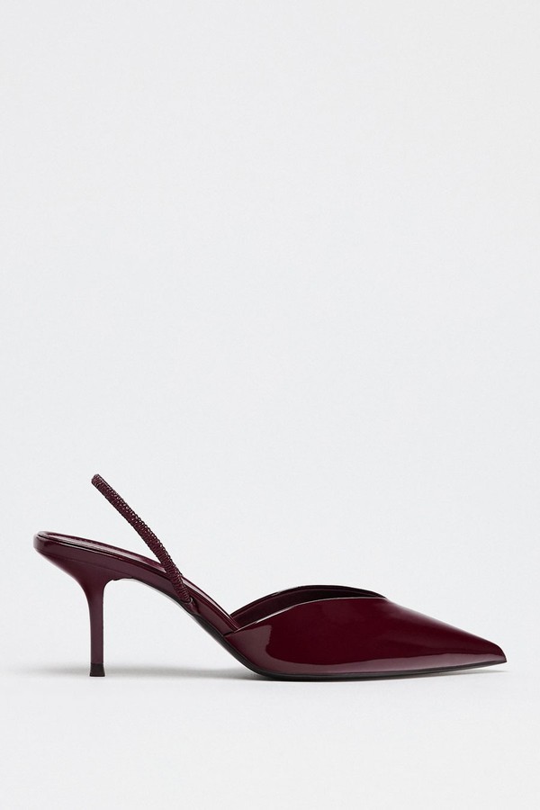Patent-Effect Slingback Shoes from Zara