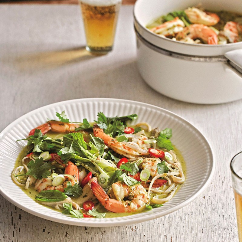 Prawn & Oyster Mushroom Noodle Soup