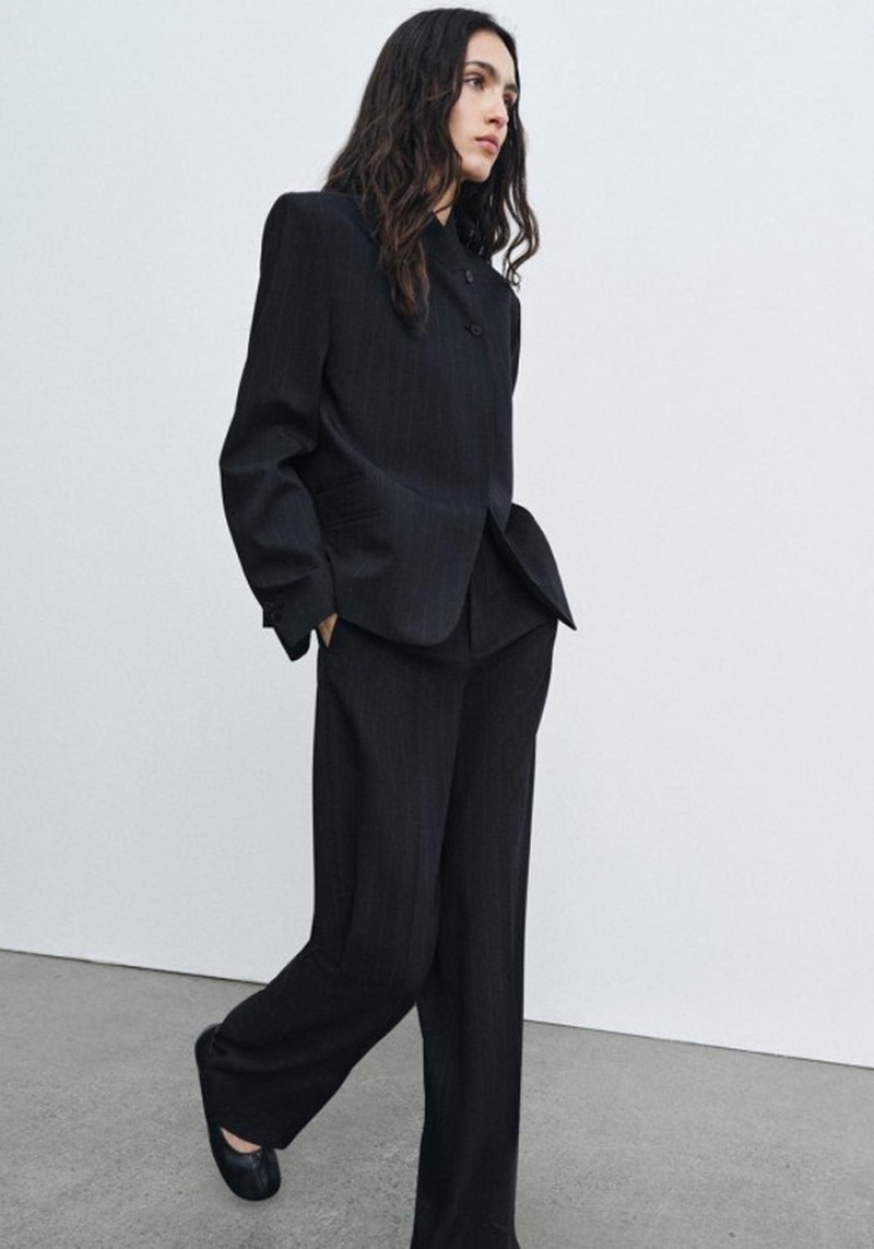 High Neck Pinstripe Blazer ZW Collection 