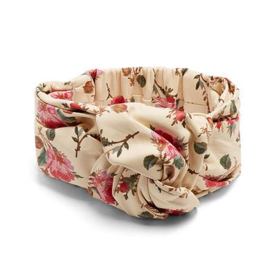 Floral Print Leather Headband from Gucci
