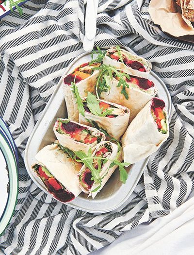 Vegetable Wraps with White Bean Pesto