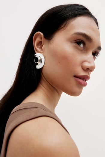 Oversized Open Swirl Stud Earrings from M&S