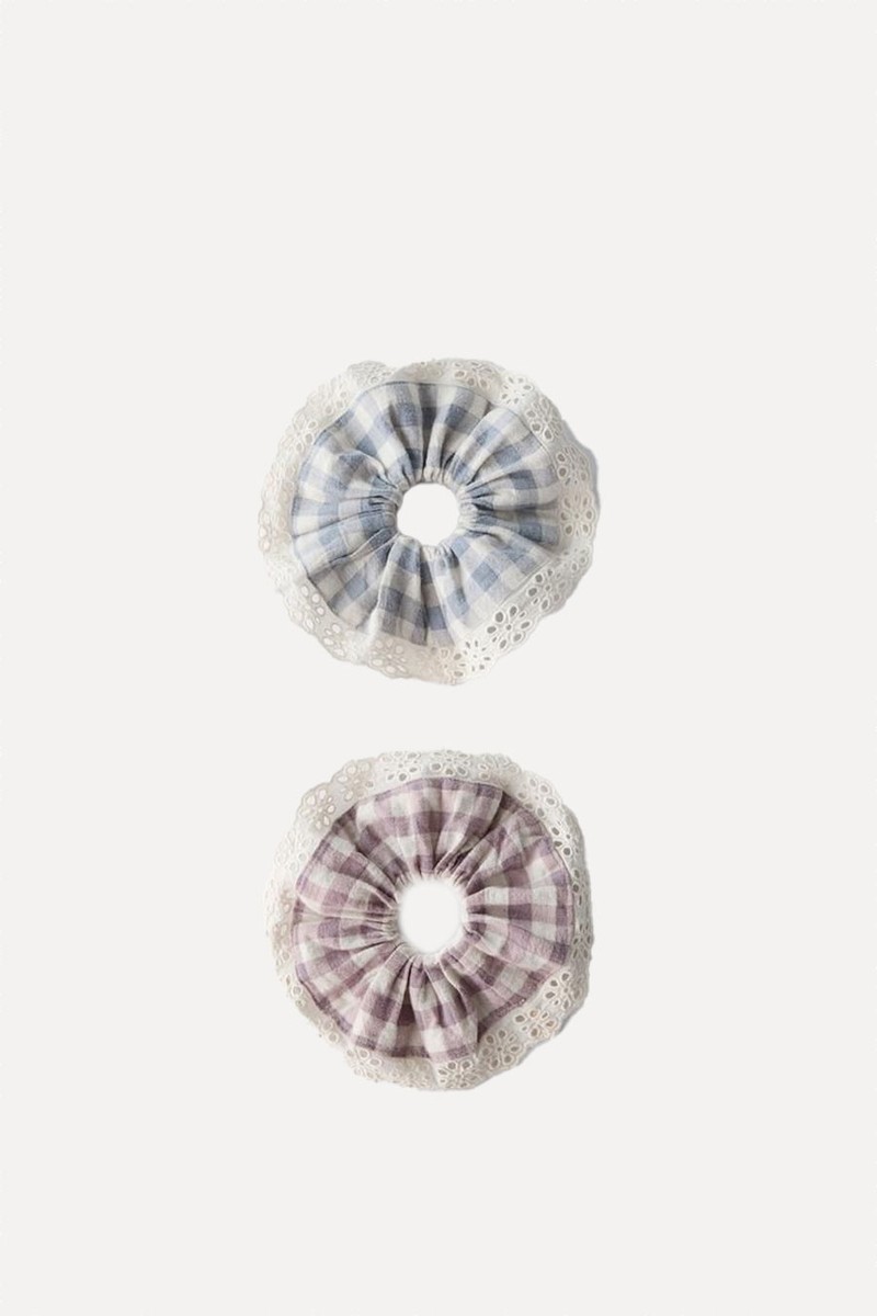 2-Pack Of Gingham Scrunchies