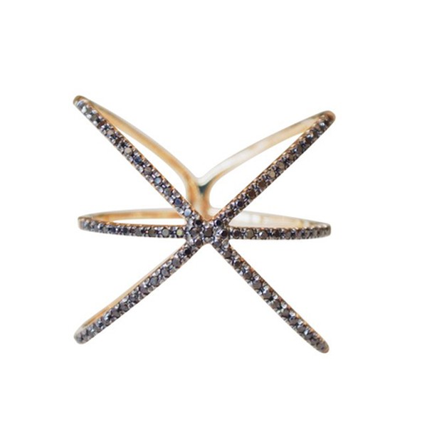 Black Diamond Cross Ring