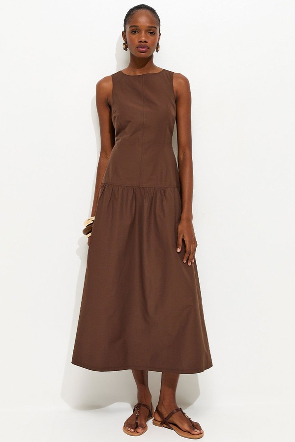 Dropped Waist Midi Dress from New Look