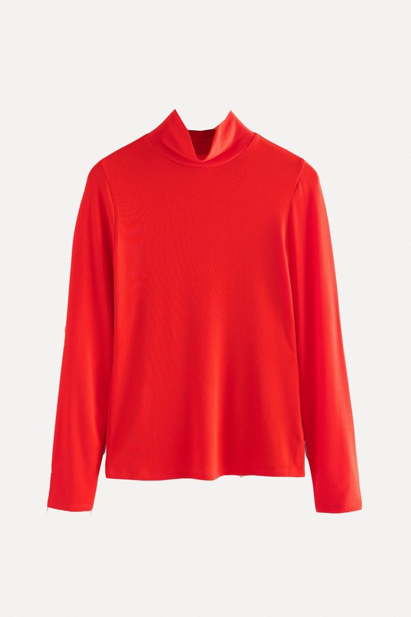 High Neck Long Sleeve Top With Tencel™ Lyocell from NEXT