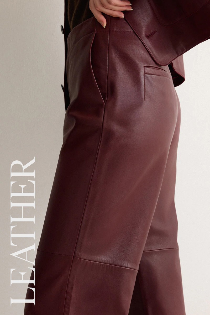 Dale Cropped Leather Trousers from Jigsaw