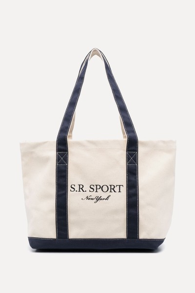 Logo-Embroidered Canvas Tote Bag from Sporty & Rich