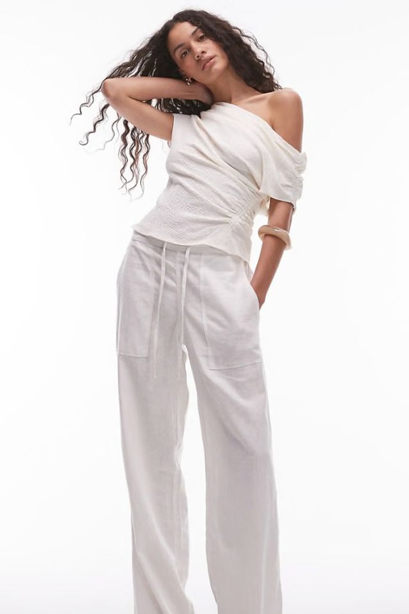 One Shoulder Ruched Top from Mango