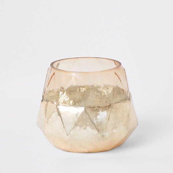 Rose Gold Geometric Tealight Holder