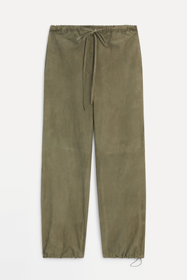 Suede Leather Jogger Trousers from Massimo Dutti
