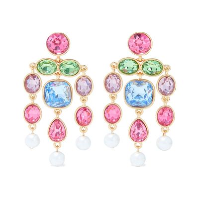 22-Karat Gold-Plated, Crystal And Faux Pearl Earrings from Kenneth Jay Lane