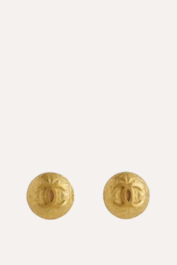 CC Metal Clip-On Earrings from Chanel