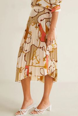 Chain Printed Pleated Skirt from Mango