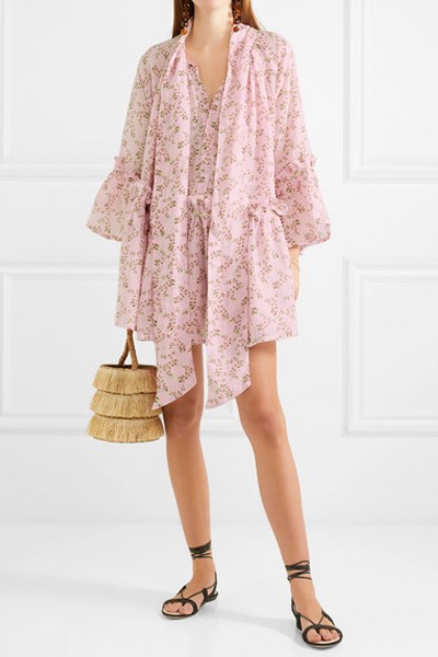 Angelica Ruffled Floral-Print Linen Tunic from Yvonne S