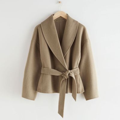 Belted Wool Blend Jacket from & Other Stories