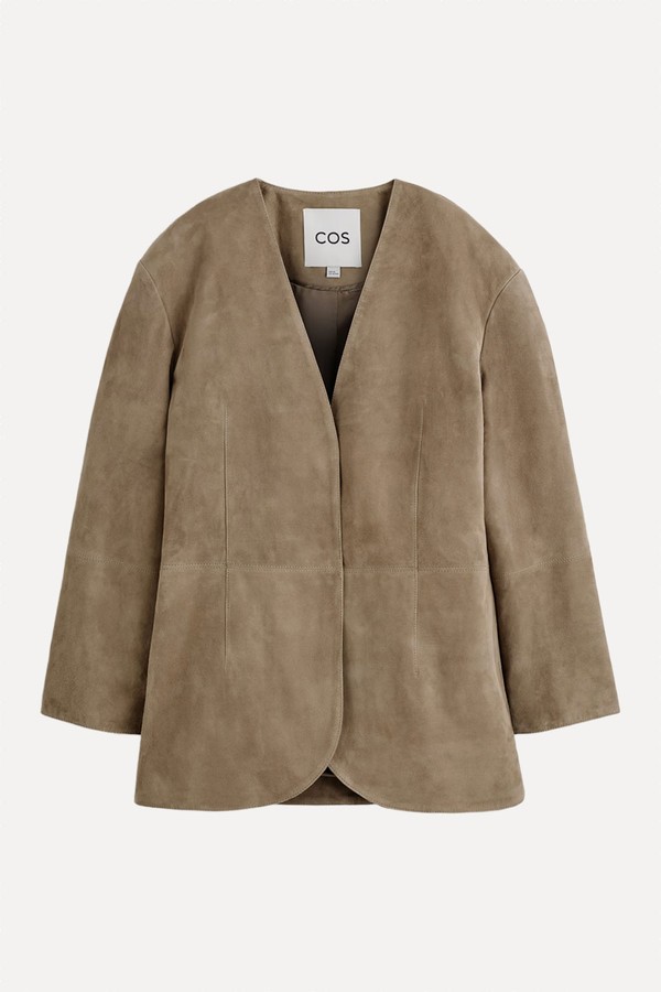 Collarless Suede Blazer from COS