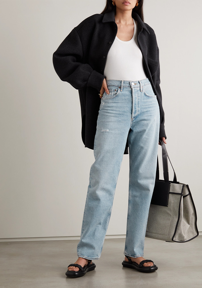 Eva Distressed High-Rise Straight-Leg Jeans from Citizens Of Humanity