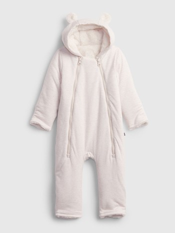 Baby Hoodie Sherpa-Lined One-Piece