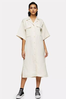 Stone Shirt Dress With Linen By Topshop Boutique