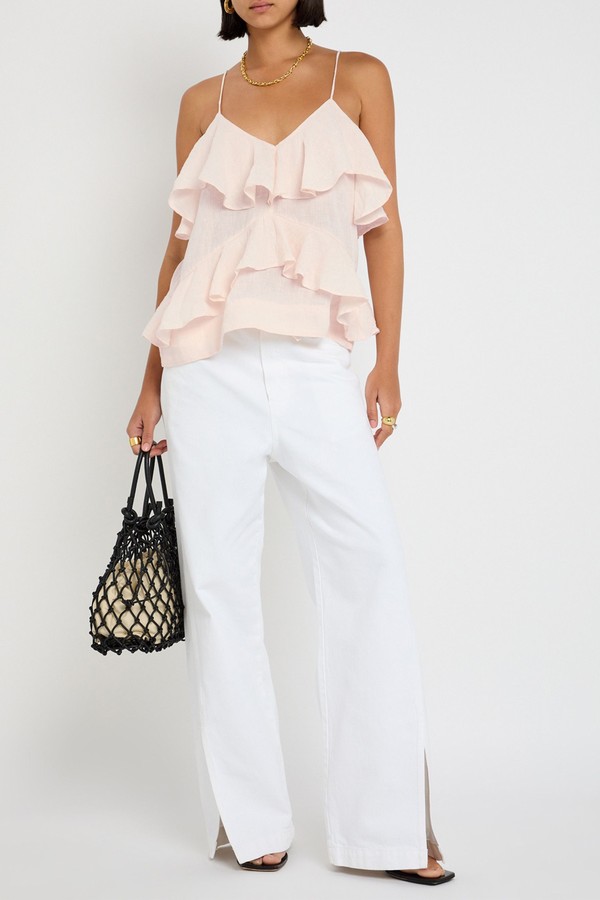 Benedicte Ruffled Linen Top from SKALL STUDIO