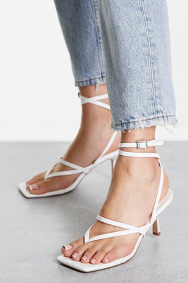 Nancy Strappy Toe Post Mid Heeled Sandal from Topshop
