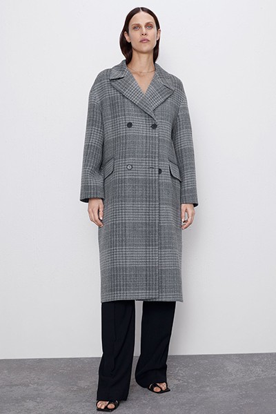 Checked Wool Coat