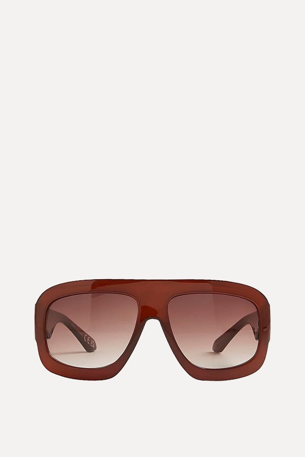 Oversized Gold Trim Sunglasses from River Island