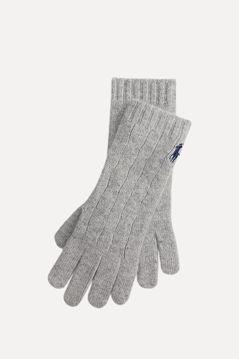 Cable-Knit Wool-Cashmere Gloves