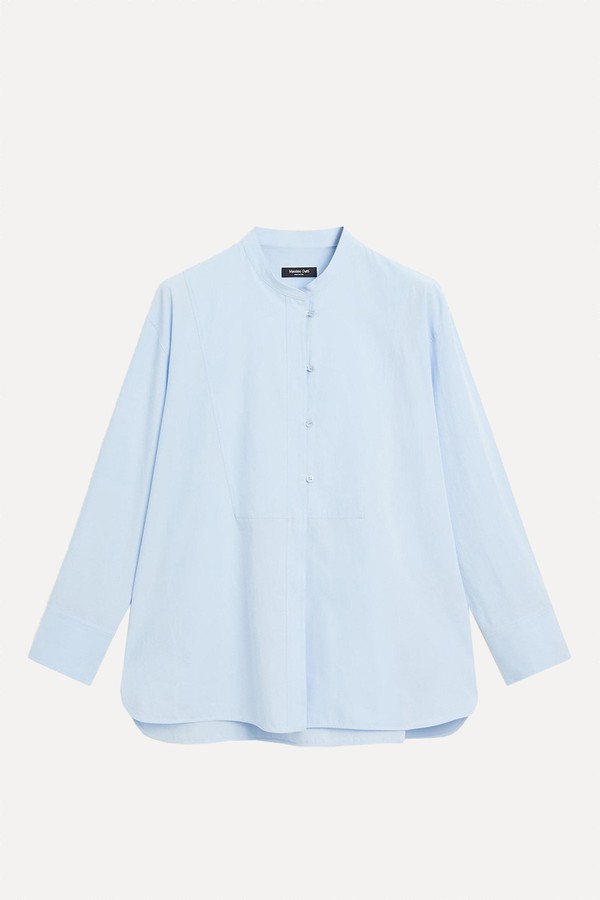 Shirt With Stand Collar & Bib