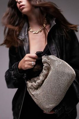  Gretchen Embellished Grab Bag With Satin Handle 