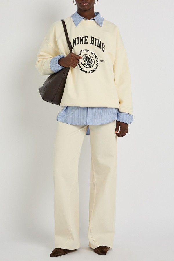 Miles Logo-Print Cotton Sweatshirt from ANINE BING